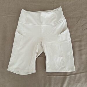 New Cream Bike Shorts with Pockets